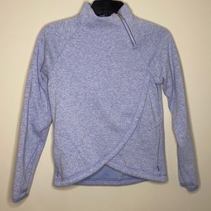 Athleta Girl Blue Heathered Crazy Cozy Wrap 2.0 Pullover Size Large/12